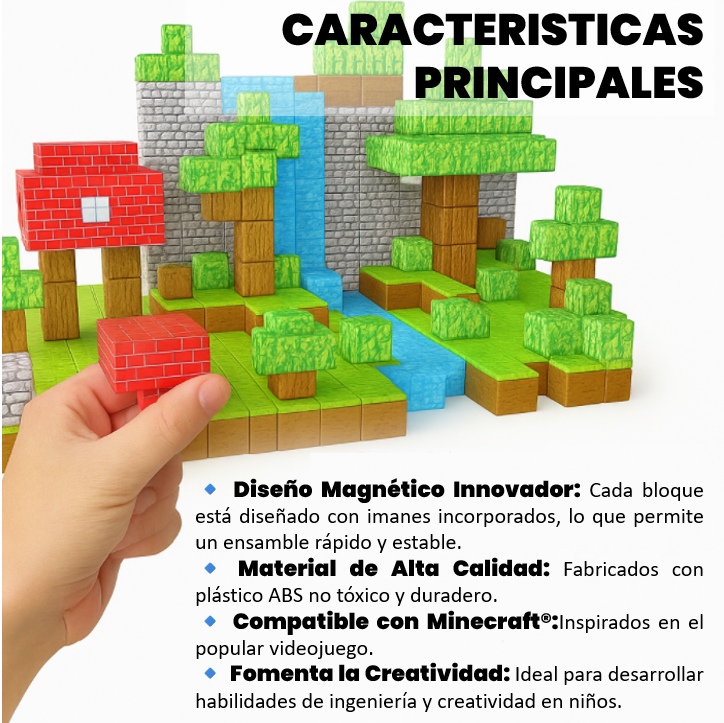 Set de Bloques Magnéticos de 75 Piezas – Construcción Creativa – Desarrolla imaginación y concentración en minutos