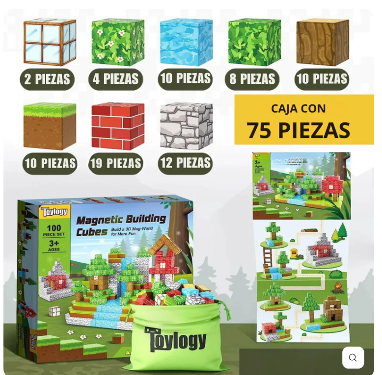 BloquePro™ 75  Bloques Magneticos Premium 75 Piezas