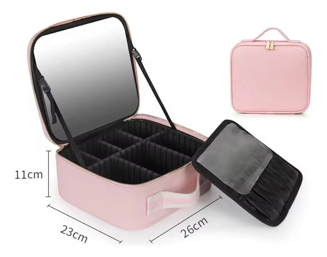 Cosmetiquero con Espejo LED – Ilumina Cada Detalle – Maquillaje Preciso en Cualquier Momento