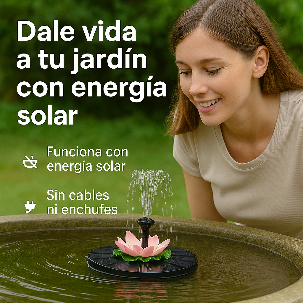 Flor Solar Danzante – Fuente decorativa solar – Transforma tu jardín en un oasis natural y sin cables