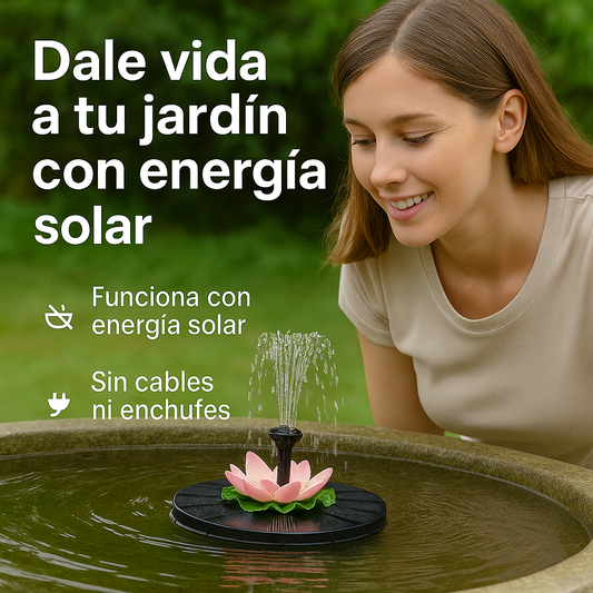 Flor Solar Danzante – Fuente decorativa solar – Transforma tu jardín en un oasis natural y sin cables