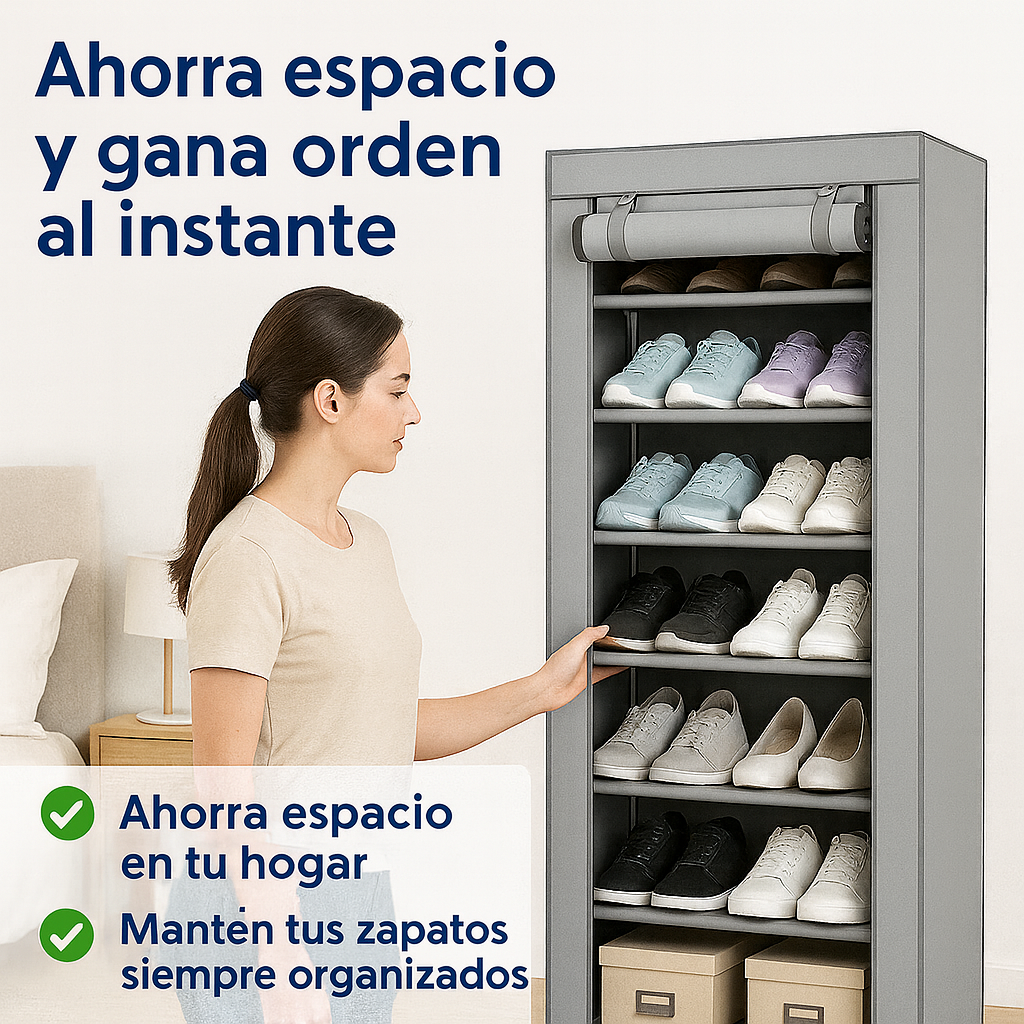 Zapatera Vertical 10 Niveles – Ahorra Espacio – Mantén tus Zapatos en Orden en Minutos