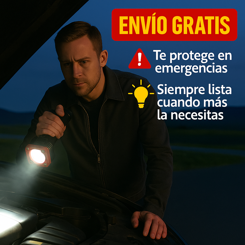 Linterna LED Multifuncional – Ilumina y Protege – Prepárate para Cualquier Emergencia