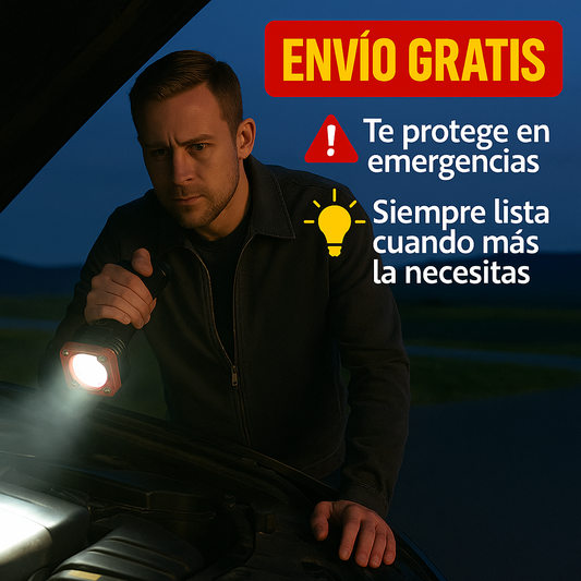 Linterna LED Multifuncional – Ilumina y Protege – Prepárate para Cualquier Emergencia