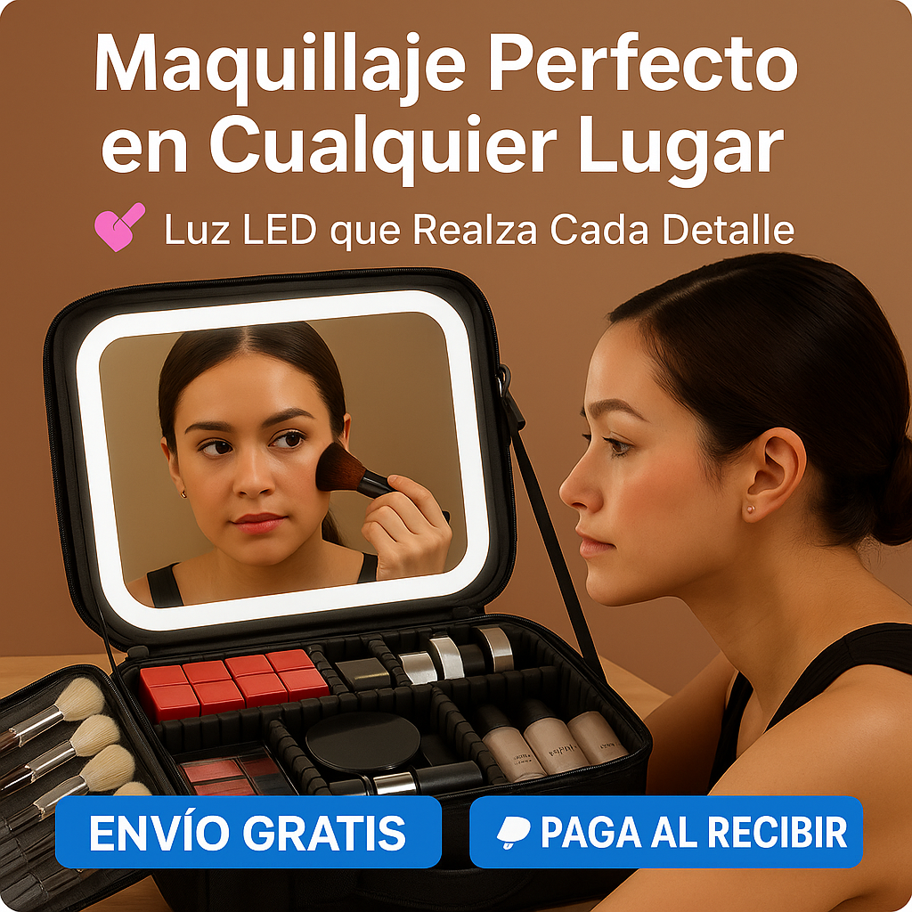Cosmetiquero con Espejo LED – Ilumina Cada Detalle – Maquillaje Preciso en Cualquier Momento