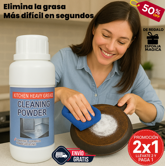 2x1 Polvo desengrasante – Elimina grasa y manchas – Cocina impecable a diario sin esfuerzo