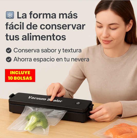 Selladora al Vacío – Conserva Alimentos – Frescura Hasta 5 Veces Más