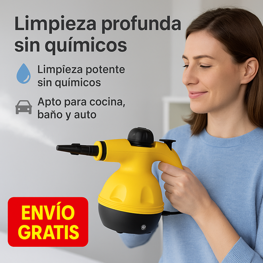 Limpiador a vapor portátil — Desengrasa y remueve suciedad difícil — Deja tu hogar reluciente sin químicos