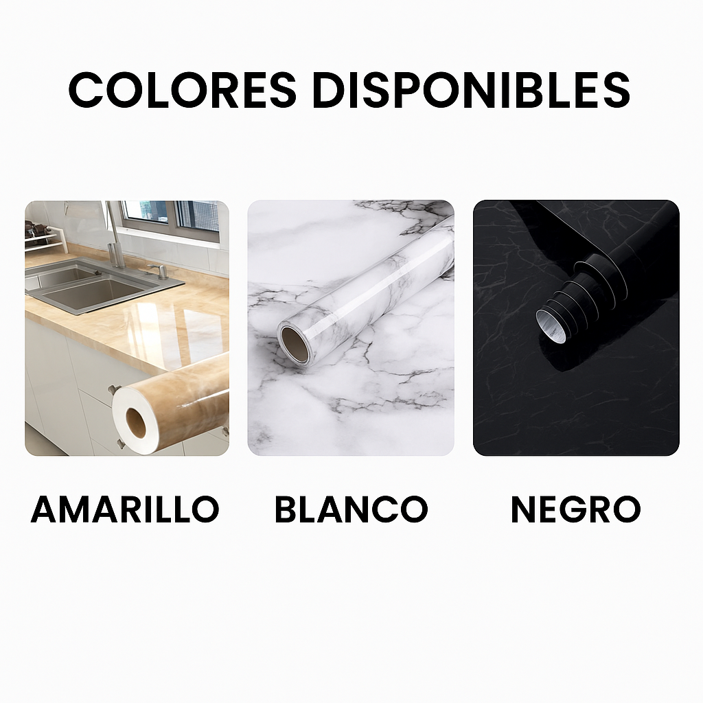 EasyMármol™ PAPEL Vinil adhesivo marmoleado 10m