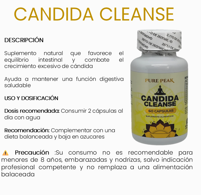 CANDIDA CLEANSE  60 Cápsulas -Elimina el hongo candida desde el primer día