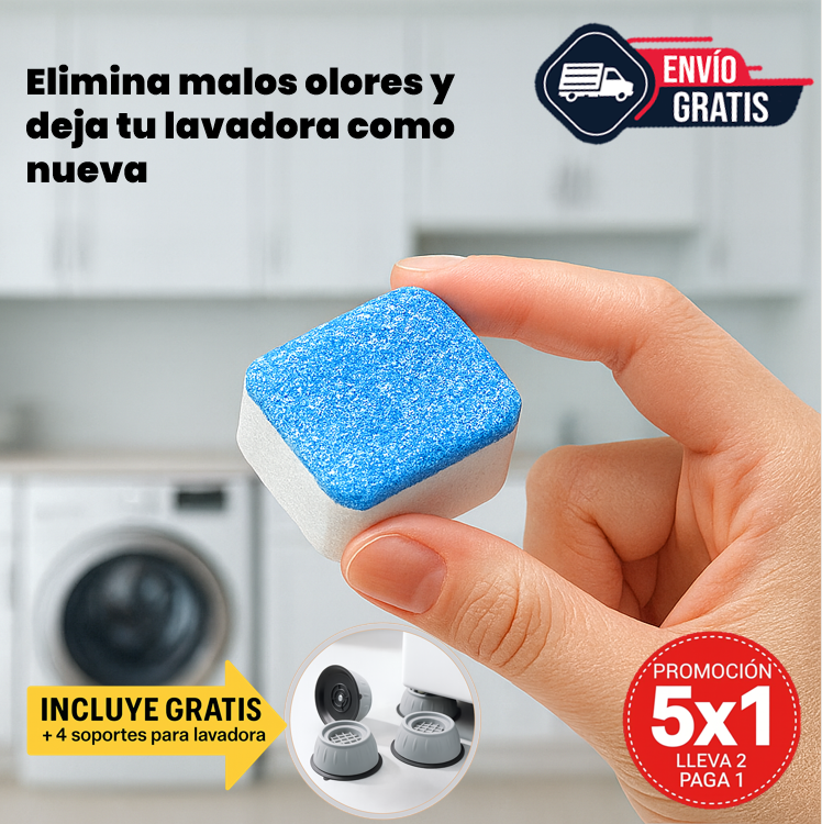 5x1 Pastillas para lavadora – Limpieza profunda del tambor – Tu máquina como nueva en un ciclo